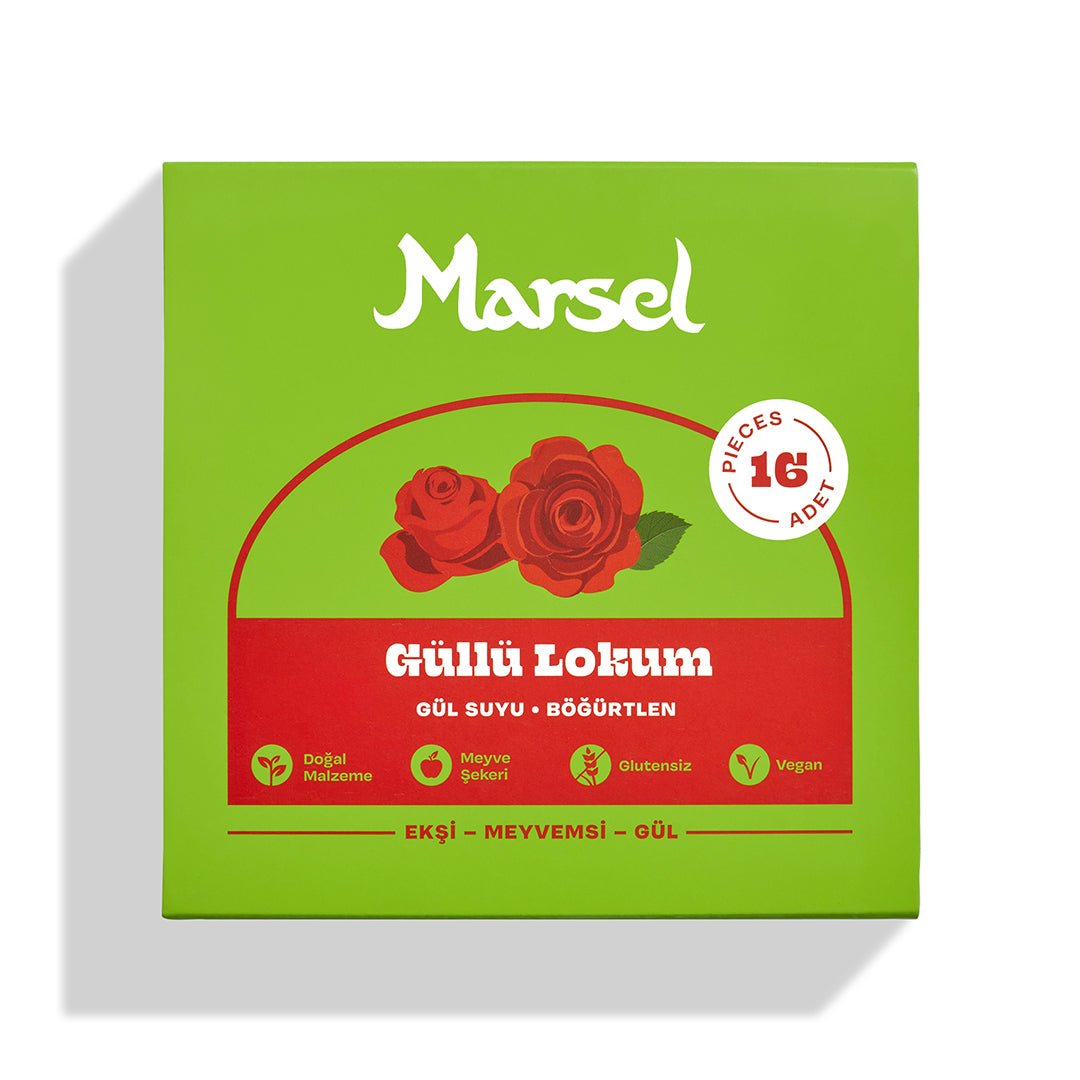 Marsel Delights Güllü Lokum Kutusu 16 Adet (ön taraf)